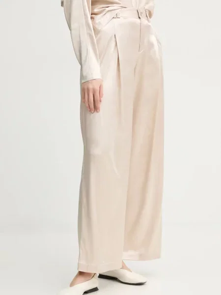 AERON pantaloni WELLEN femei lat high waist bej
