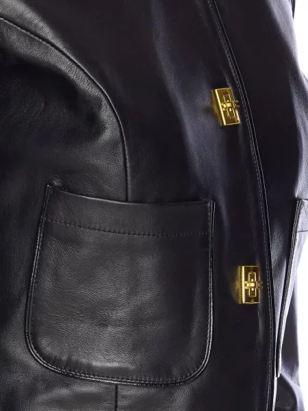 Geanta de piele Elisabetta Franchi negru