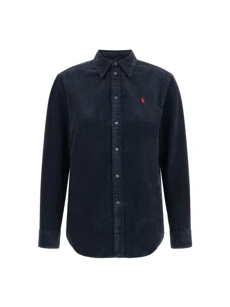 Bluzka koszulowa o kroju regular fit z czystej bawełny Polo Ralph Lauren niebieska