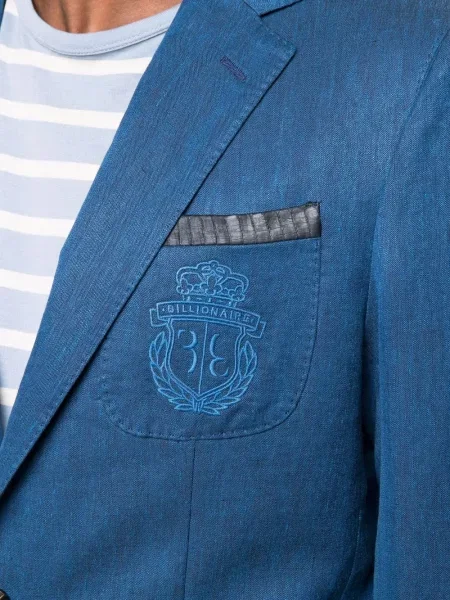 Sacou Billionaire cu broderie albastru