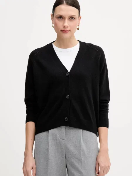 Sisley kardigan z dodatkiem wełny lekki czarny