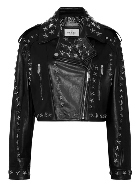 Kurtka Philipp Plein biker czarna