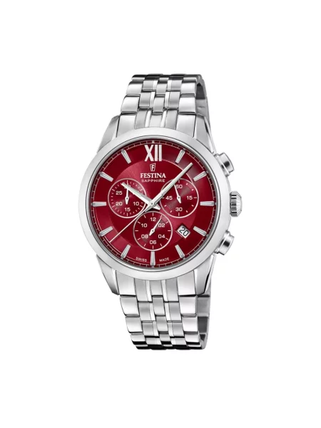FESTINA Analogové hodinky Chronograph Chrono Swiss Made' červená