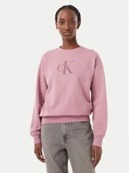 Majica dugih rukava Calvin Klein Jeans sa dugačkim rukavima crvena