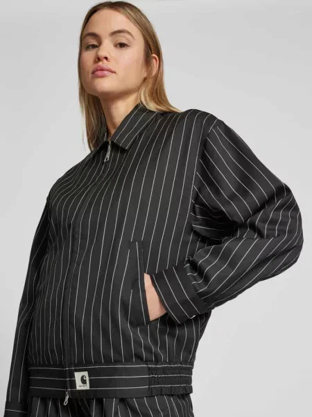 Carhartt WIP kurtka z domieszką wełny Seaton Jacket przejściowa oversize czarny