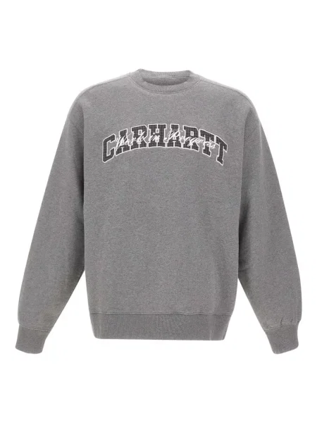 Hanorac crewneck Carhartt Wip cu broderie gri