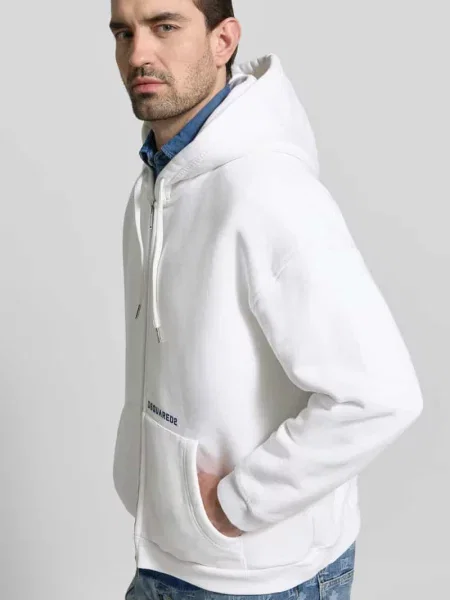 Bluza rozpinana o kroju oversized z mieszanki bawełny Dsquared2 biała