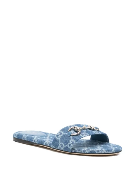 Sandale Gucci fără toc albastru