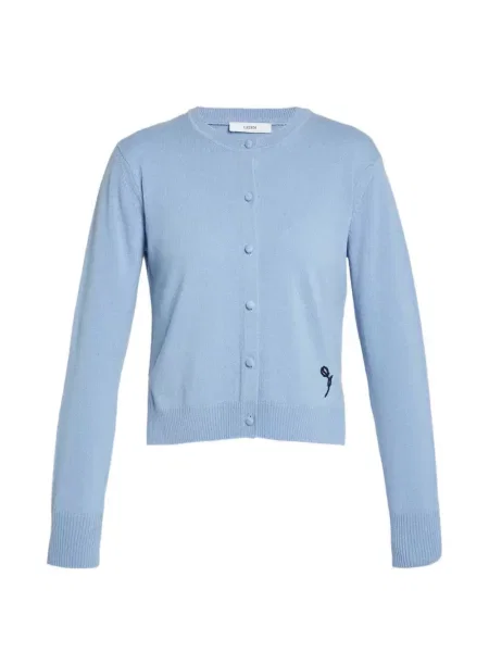 Cardigan Erdem cu decolteu rotund albastru