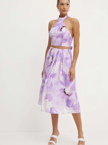 Спідниця Bardot LEIA midi розкльошена фіолетовий