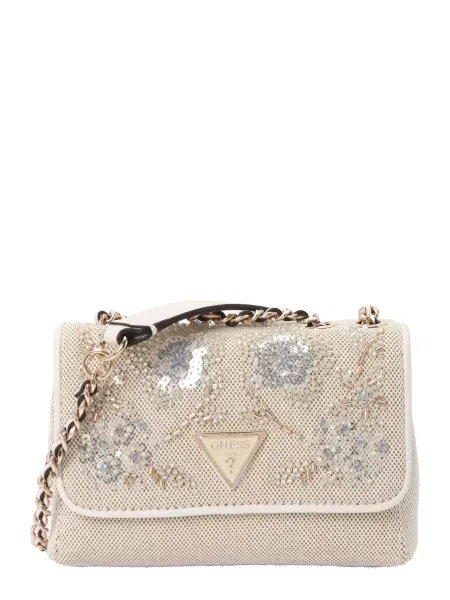 Guess Geantă Giully II Mini Bej alb
