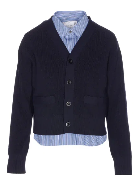 Cămașă Sacai cu dungi albastru