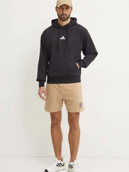 Adidas bluza Feelcozy z kapturem z aplikacją czarny