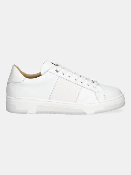 Usnjene superge Philipp Plein Lo-Top Monogram 01 bela