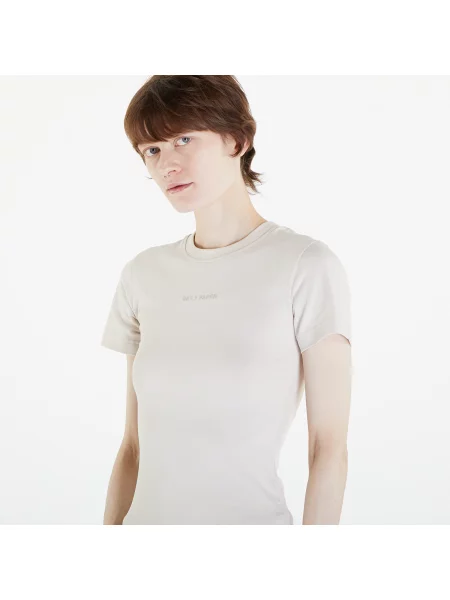 Daily Paper Logotype Fitted Short Sleeve T-Shirt Moonstruck Beige μπεζ