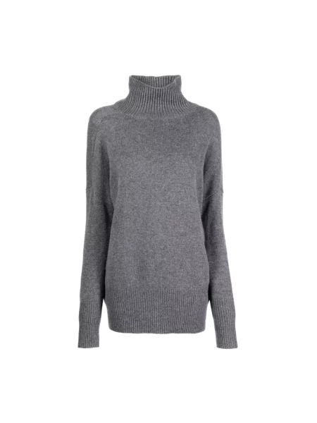 Sweter z golfem Lisa Yang szary
