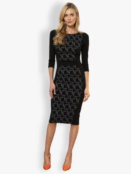 HotSquash Rochie negru alb