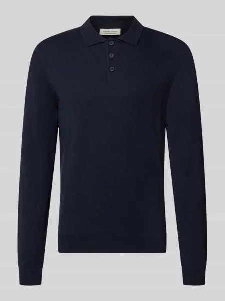 Sweter z dzianiny o kroju regular fit z mieszanki bawełny z dodatkiem kaszmiru Casual Friday granatowy