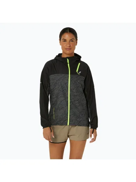 Jachetă de alergare pentru femei ASICS Fujitrail Packable performance black negru