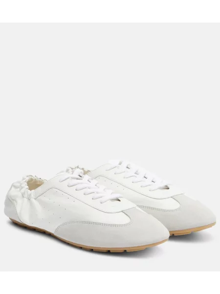 Sneakerși Saint Laurent din piele de căprioară alb