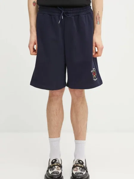 Kratke hlače Drôle de Monsieur Slogan Rose plava