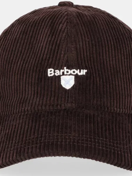 Вельветова кепка Barbour Preston Cord коричневий