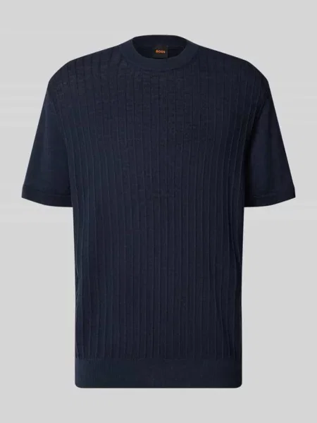 T-shirt o kroju regular fit z mieszanka lnu i bawełny model KAJORDINO' Boss Orange