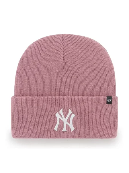 47 brand pletená čepice MLB New York Yankees růžový