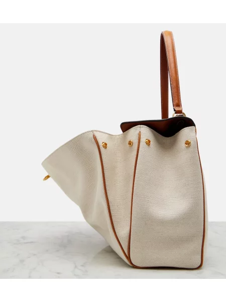 Top Balenciaga din piele bej