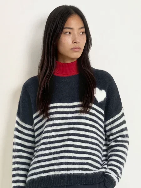 Miss Goodlife Sweter blau biały