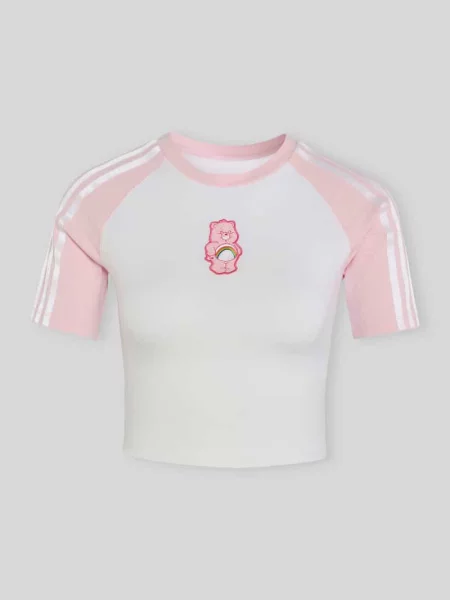 T-shirt o kroju slim fit z czystej bawełny z naszywką Adidas Originals fioletowa