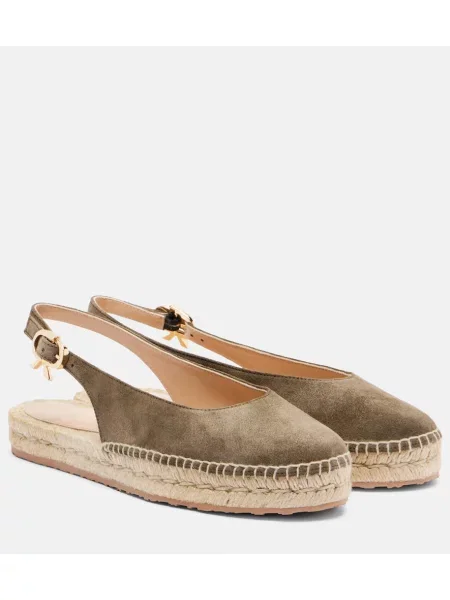 Espadrile Gianvito Rossi iz semiša z odprtimi petami zelena