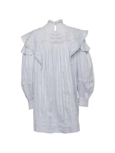 Rochie mini Marant Etoile cu dungi cu volane albastru