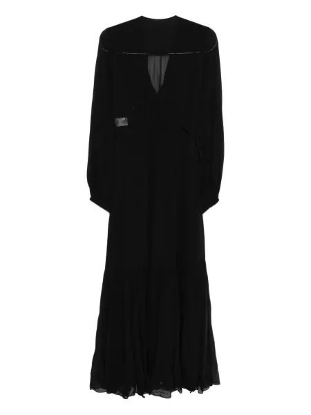 Rochie midi Marant Etoile plisată până la genunchi de costum negru