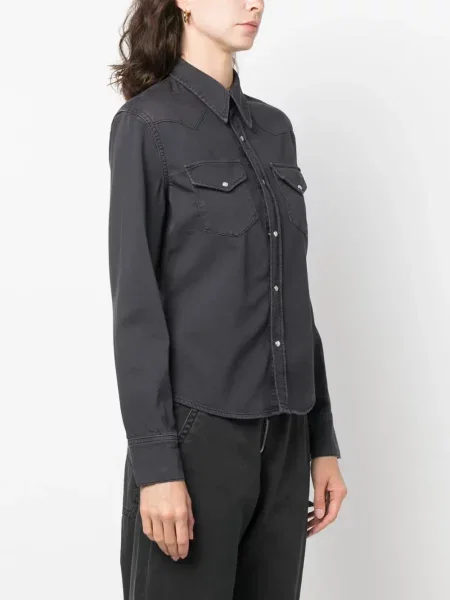 Cămașă Acne Studios lungă gri