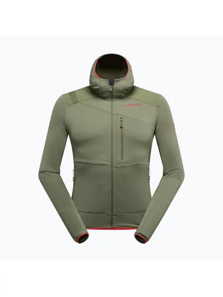 Мъжки поларен суитшърт La Sportiva Aequilibrium Thermal Hoody cypress/mountain red червено