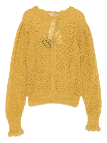 Pulover Twinset cu volane galben