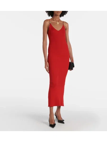 Rochie Versace tricotate de costum roșu