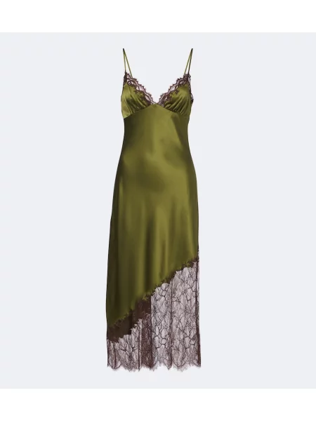 Rochie Staud din satin verde