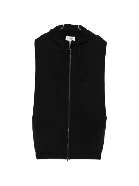 Geacă Mm6 Maison Margiela fără mâneci cu glugă negru