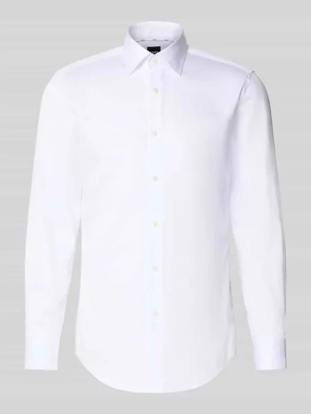 Koszula biznesowa o kroju slim fit z czystej bawełny model ‘HANK’ Boss biała
