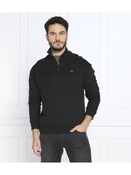 Calvin Klein Hanorac QUARTER ZIP | Comfort fit negru