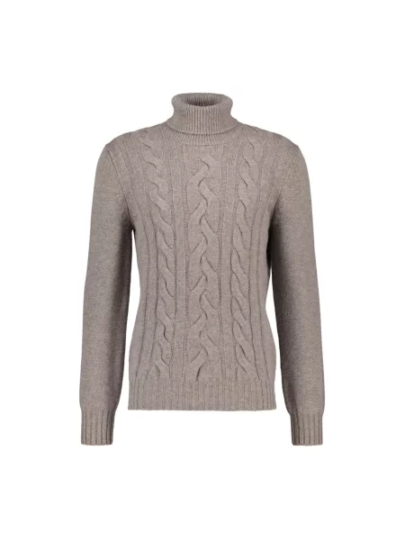 Sweter z golfem Gran Sasso wełniany szary
