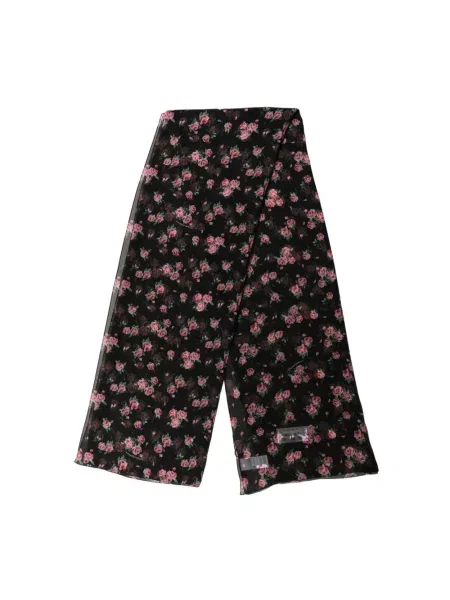 Szal Dolce And Gabbana szyfonowa w kwiatki czarna