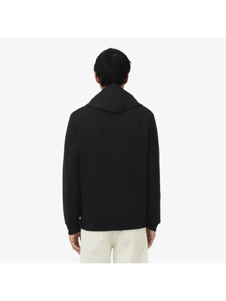 Lacoste Bluza Z Kapturem Z Sygnowanymi Paskami czarna