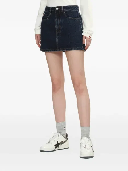 Fusta mini Apee™ By *a Bathing Ape® cu motiv cu inimi albastru