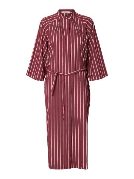 SELECTED Rochie tip bluză SLFBEA roșu cranberry alb