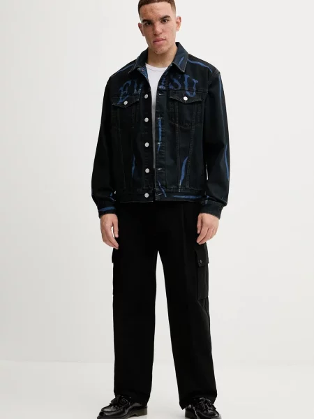Rifľová bunda Evisu Daicock Print čierna