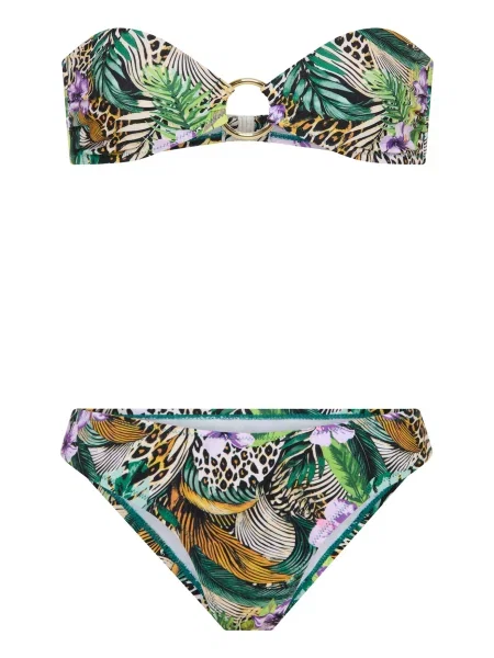 LSCN by LASCANA Costum de baie două piese maro / verde / mov lavandă alb