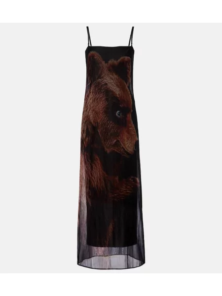 Rochie maxi Acne Studios din jerseu de costum negru